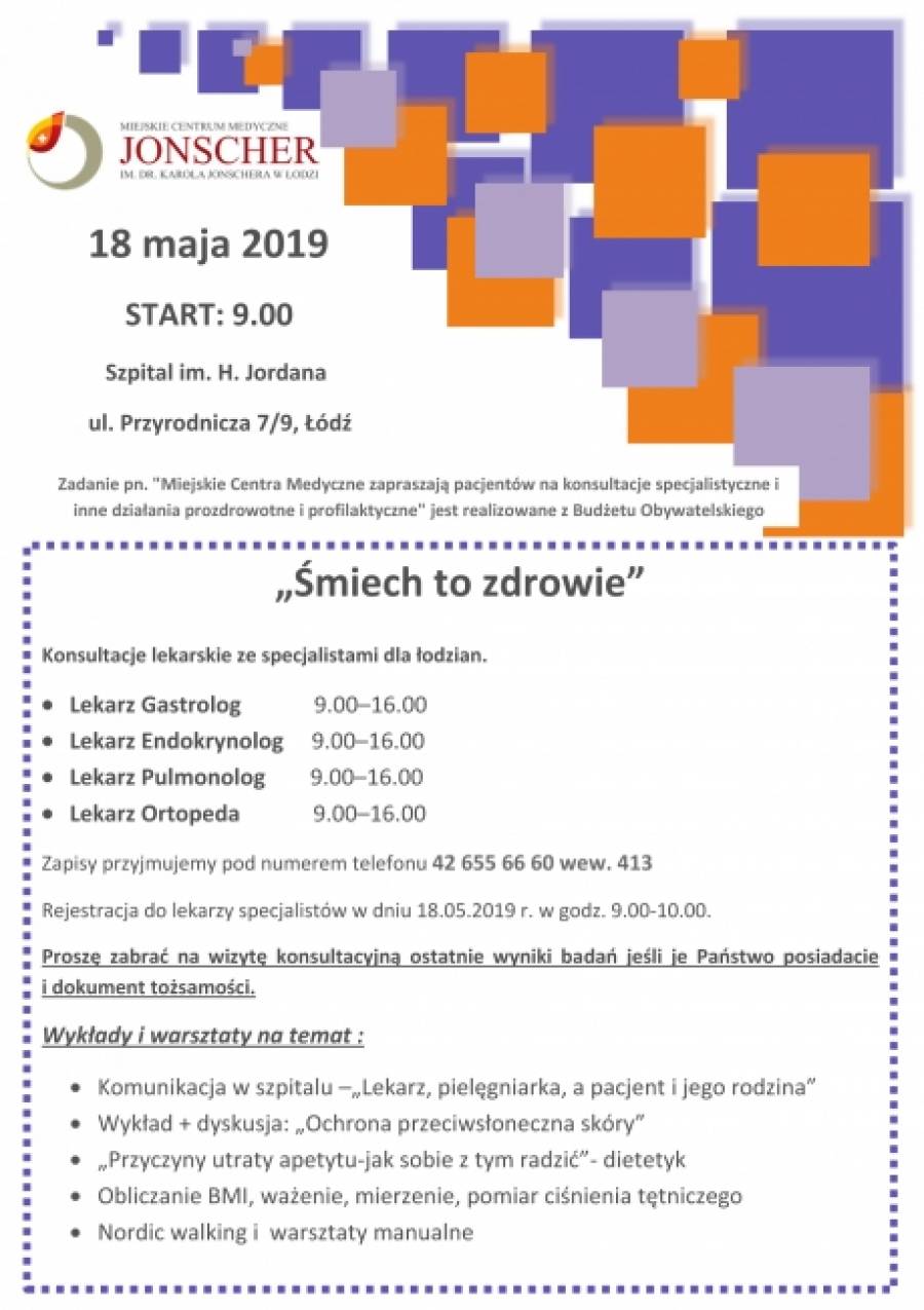 SPOTKANIE PROZDROWOTNE "ŚMIECH TO ZDROWIE" 18.05.2019 R. 