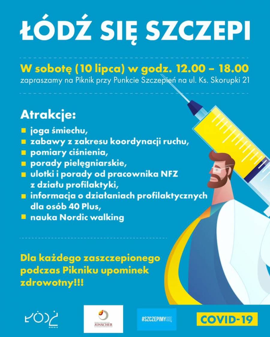 Łódź się szczepi!!! Zapraszamy na rodzinny piknik! 