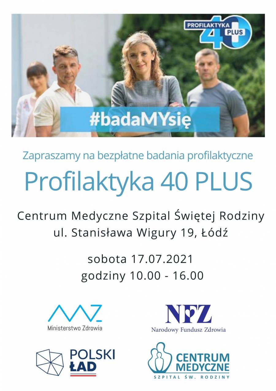 Pakiet nieodpłatnych badań PROFILAKTYKA 40 PLUS 