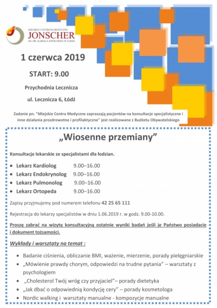 SPOTKANIE PROZDROWOTNE "WIOSENNE PRZEMIANY" 1.06.2019 R. 