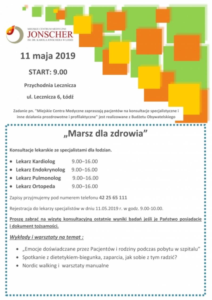SPOTAKNIE PROZDROWOTNE MARSZ DLA ZDROWIA 11.05.2019R. 