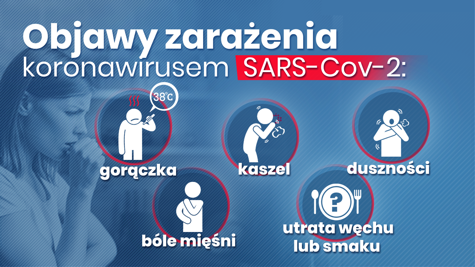 Baner informujący o obawach zakażenia COVID-19