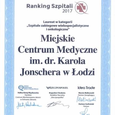Ranking Szpitali 2017 rok